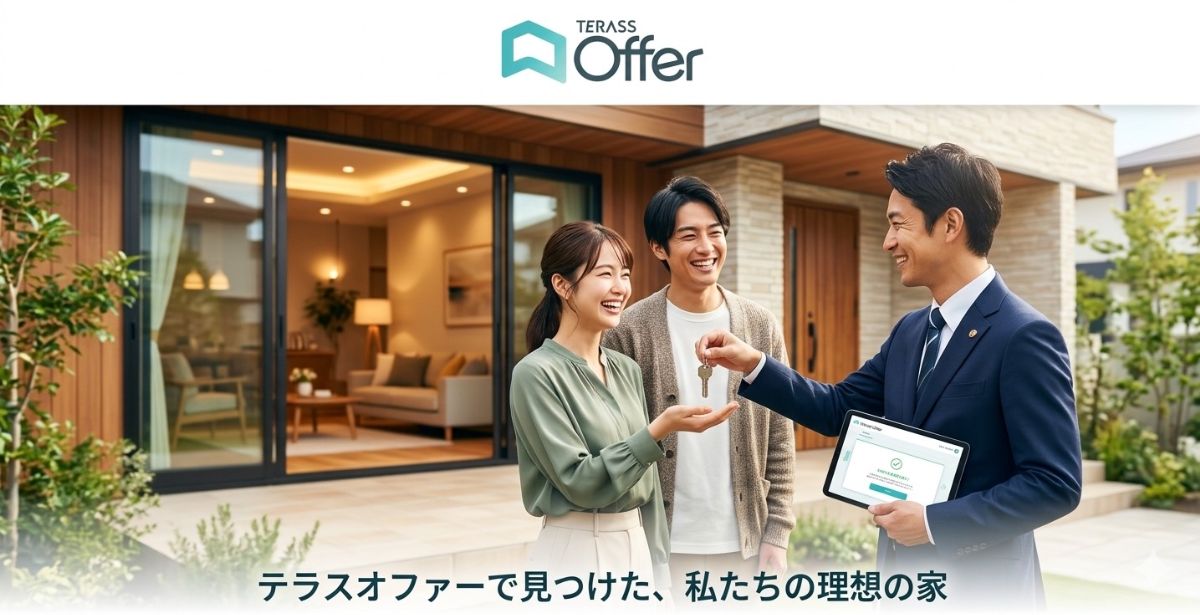 Terass Offerで成約してお客様が喜んでいるイメージ